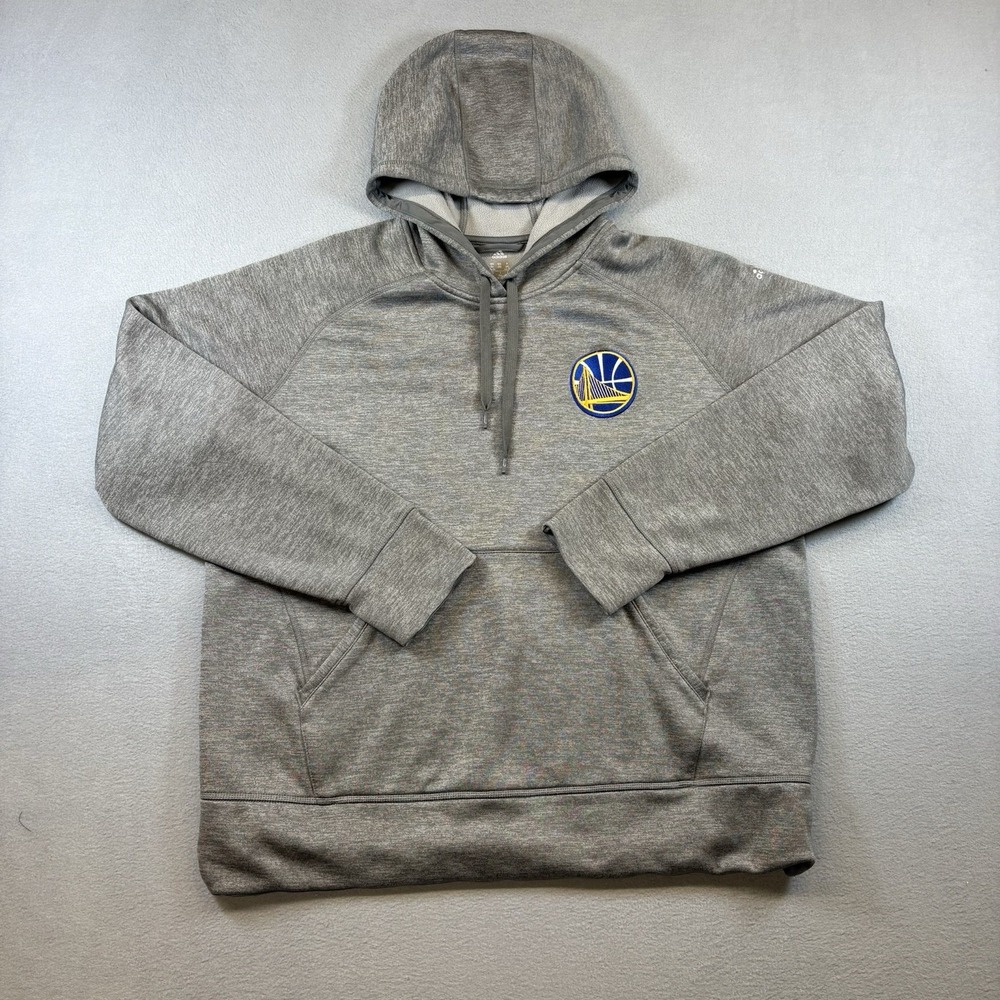 Adidas Climawarm Golden State Warriors NBA Hoodie 2XL Gray Quarter Zip Pullover